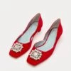 McCall Mini Block Heel Velvet Red 2 McCall Mini Block Heel Velvet Red -Clothing Store MCCALLV RED 04