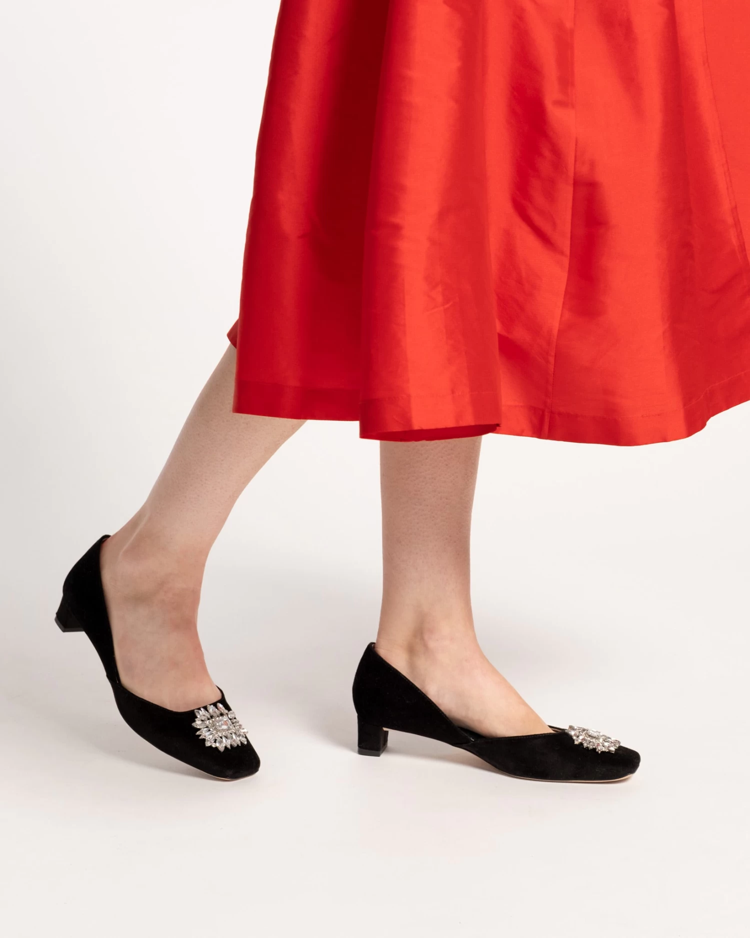 McCall Mini Block Heel Velvet Black 4 McCall Mini Block Heel Velvet Black - Image 2