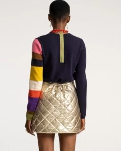 Cassidy Quilted Mini Skirt Platino -Clothing Store MINISKIRT PLATINO 04