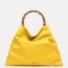 Muriel Tote Tumbled Leather Canary -Clothing Store MURIELTL YELLOW 01