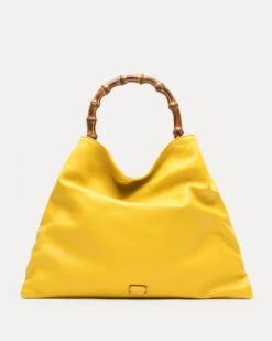 Muriel Tote Tumbled Leather Canary