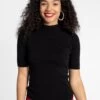Marie Merino Mock Neck Black -Clothing Store Marie black 01