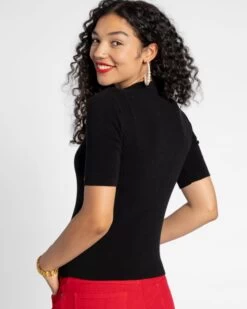 Marie Merino Mock Neck Black 8 Marie Merino Mock Neck Black -Clothing Store Marie black 03