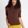 Marie Merino Mock Neck Chocolate