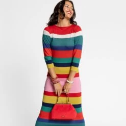 Monaco Maxi Dress Wool Multi -Clothing Store Monaco Dress 05