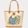 Mildred Embroidered Tote Raffia