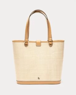 Mildred Embroidered Tote Raffia -Clothing Store OWL TOTE 02