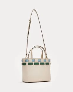 Henry Basketweave Tote Oyster Olive Blue -Clothing Store Oyster Henry 3