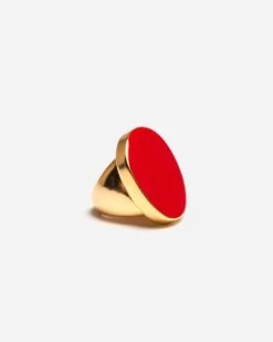 Enamel Palette Ring Red
