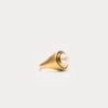 Mini Signet Ring Pearl Gold -Clothing Store PEARL RING 02