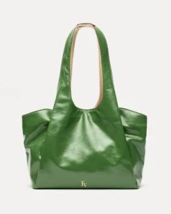 Portia Satchel Naplak Green Oyster