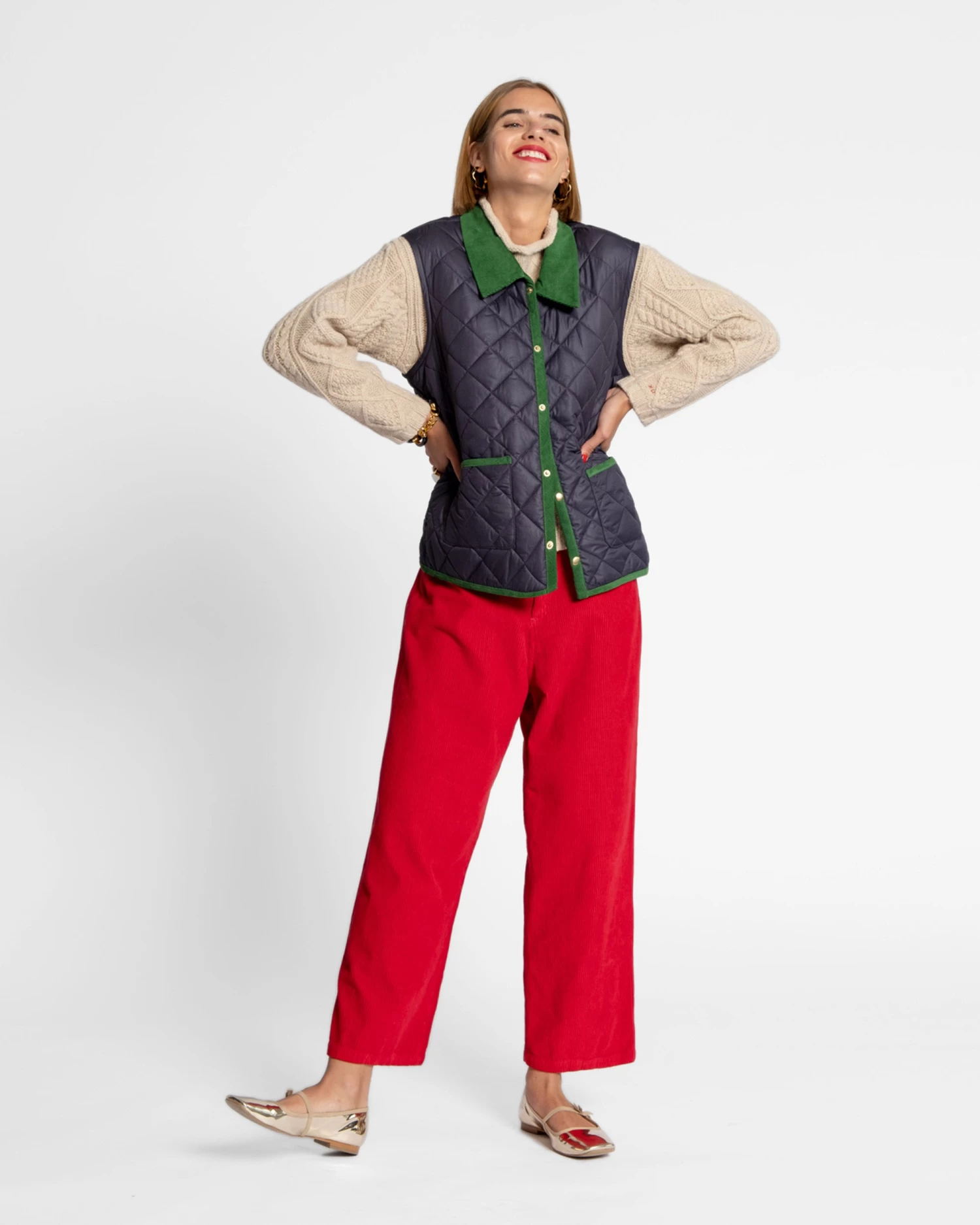 Quilted Vest Navy 4 Quilted Vest Navy - Image 2