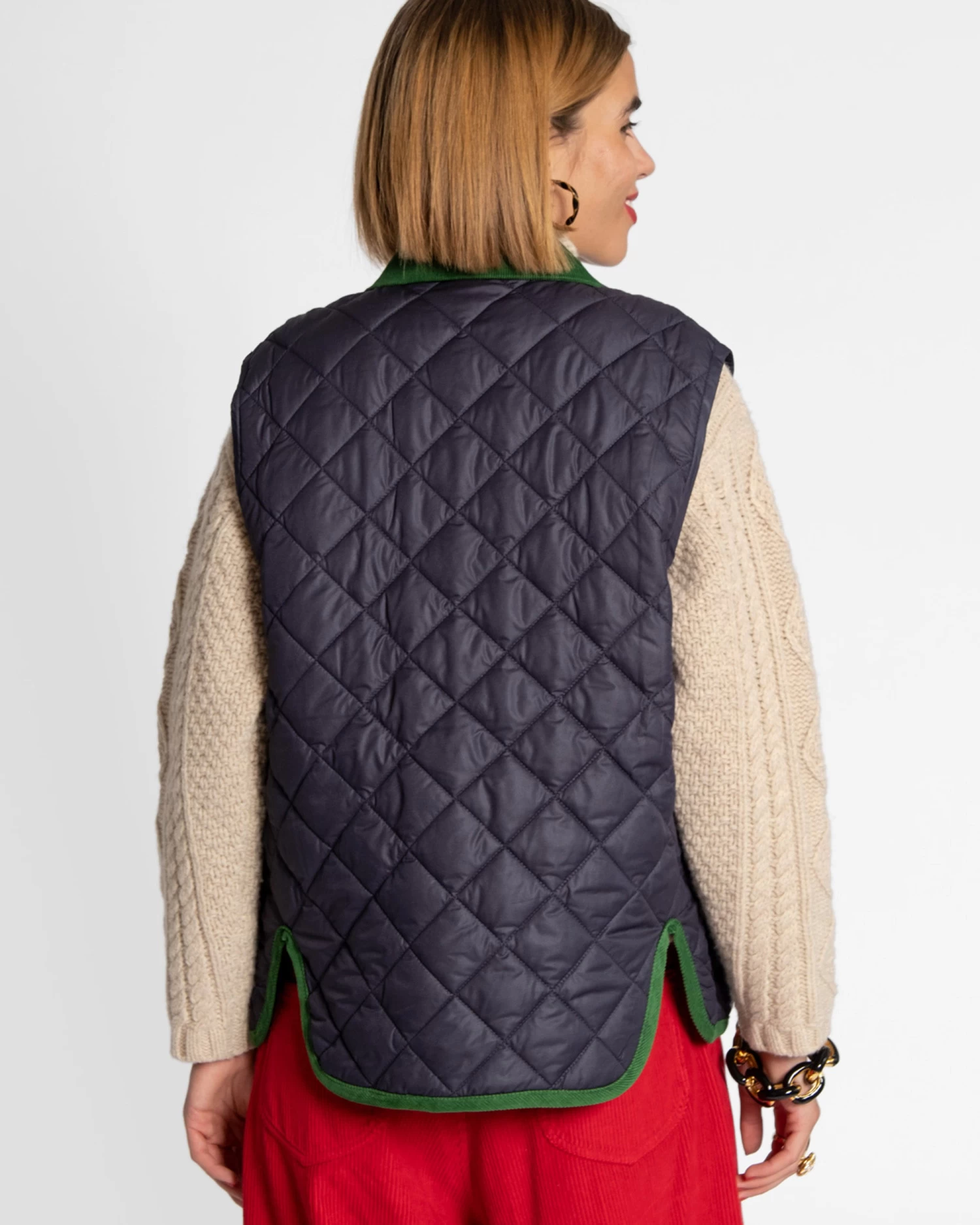 Quilted Vest Navy 7 Quilted Vest Navy - Image 5
