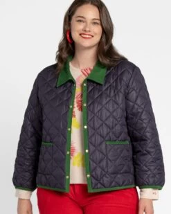 Quilted Jacket Navy -Clothing Store Puffjacket navy 04