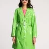 Morton Rain Coat Vegan Leather Green Oyster -Clothing Store RAINCOAT GREEN 02