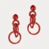 Ruby Crystal Cascading Earrings 1 Ruby Crystal Cascading Earrings -Clothing Store RED EARRINGS 01