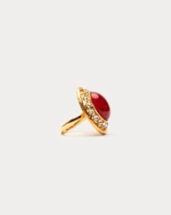 Ruby Cabochon Ring 7 Ruby Cabochon Ring -Clothing Store RED RING 02