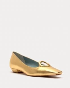 Regan Flat Metallic Leather Platino -Clothing Store REGANML PLATINO 02
