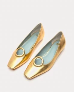 Regan Flat Metallic Leather Platino -Clothing Store REGANML PLATINO 04