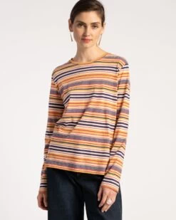 Long Sleeve Tee Regatta Stripe Navy Yellow -Clothing Store Resort23 Market0093 3