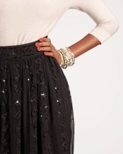 Valentina Sequin Ball Skirt Black 14 Valentina Sequin Ball Skirt Black -Clothing Store SEQUIN SKIRT BLACK 06