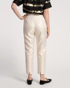 Lucy Pant Metallic Jacquard Gold -Clothing Store SEQUIN TOP 05