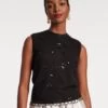 Star Embroidered Knit Shell Black 2 Star Embroidered Knit Shell Black -Clothing Store SHELL BLACK 01