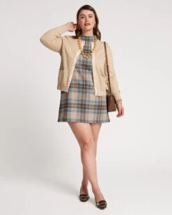 Helen Wool Cardigan Gold -Clothing Store SHIFT DRESS PLAID PLUS2 e70a01a1 e9e1 4d49 97a1 377cf2caa3f8