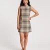 Ellen Wool Shift Dress Stewart Plaid