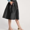 Barbara Gathered Midi Skirt Black -Clothing Store SKIRT BLACK 02