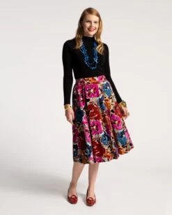 Ball Skirt Cabbage Rose Flocked Velvet -Clothing Store SKIRT FLOCKED 01 8fc37fd5 9135 419d 950b bc78d1d892d0