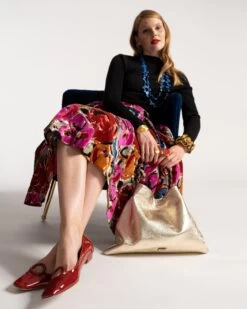 Ball Skirt Cabbage Rose Flocked Velvet -Clothing Store SKIRT FLOCKED 08 e889b8fe abfb 4472 a768 5ea65ce855ed