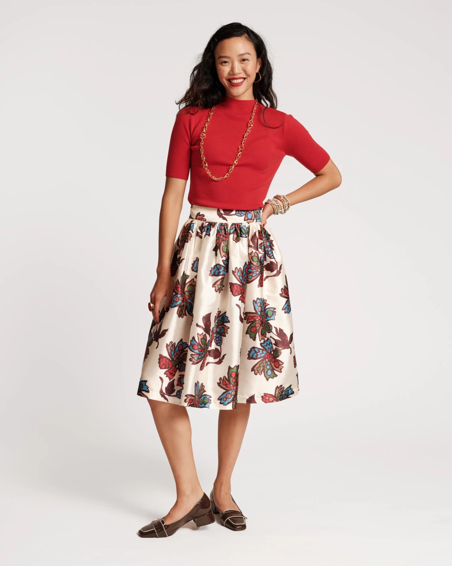 Barbara Midi Skirt Autumn Leaves 3 Barbara Midi Skirt Autumn Leaves