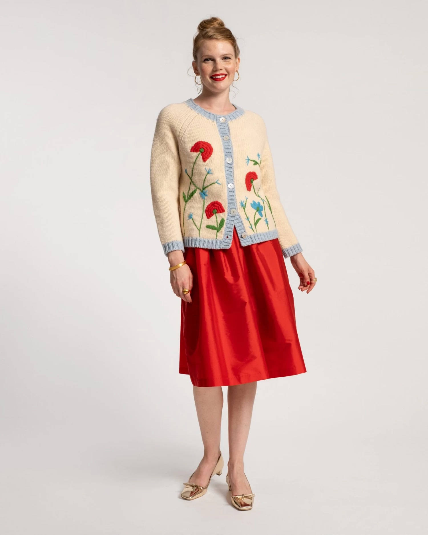 Barbara Gathered Midi Skirt Red 6 Barbara Gathered Midi Skirt Red - Image 4