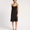 Scallop Slip Dress Silk Black
