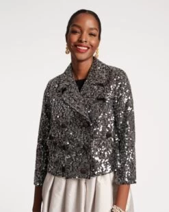 Sloan Sequin Moto Jacket Black -Clothing Store SLOAN BLACK 02