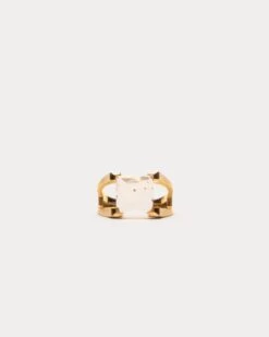 Mini Plaza Ring Morganite Gold -Clothing Store SMALLRING PINK 01