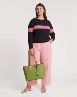 Spencer Crewneck Sweater Navy Pink 11 Spencer Crewneck Sweater Navy Pink -Clothing Store SPENCER NAVY PLUS