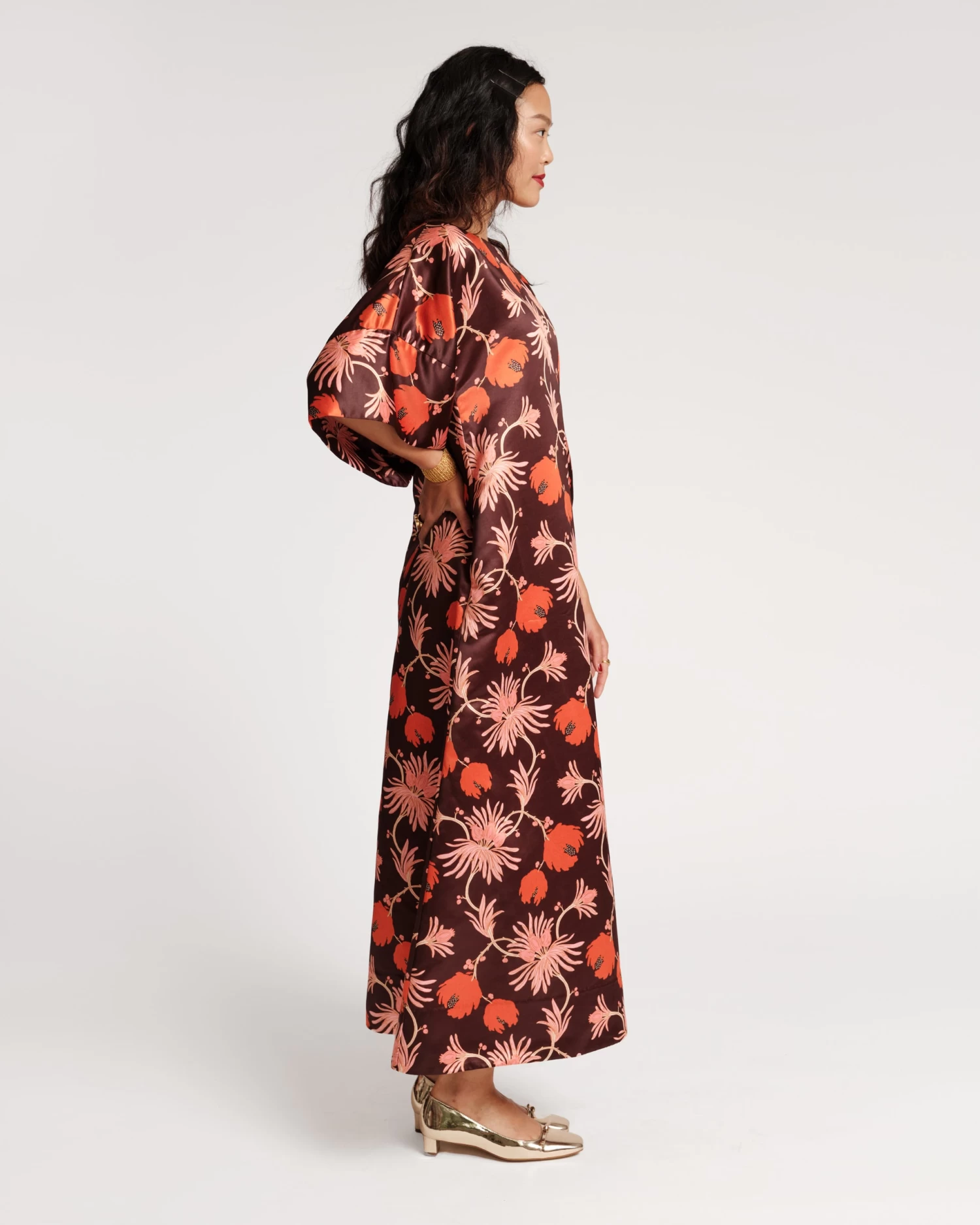 Spinnaker Satin Maxi Dress Fantasia Print 5 Spinnaker Satin Maxi Dress Fantasia Print - Image 3