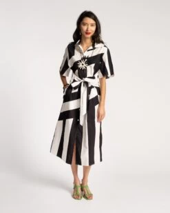 Clothing Store 45 Amanda Shirtdress Stripe Black Oyster