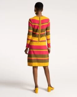 Phoebe Striped Dress Olive Multi -Clothing Store STRIPE DRESS 02