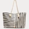 Shoulder Tote Canvas Painterly Stripe 2 Shoulder Tote Canvas Painterly Stripe -Clothing Store STRIPE TOTE LARGE 01