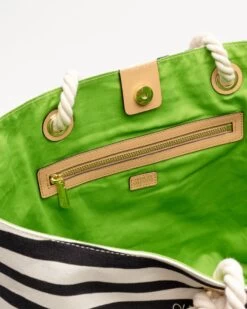 Shoulder Tote Canvas Painterly Stripe -Clothing Store STRIPE TOTE LARGE 03