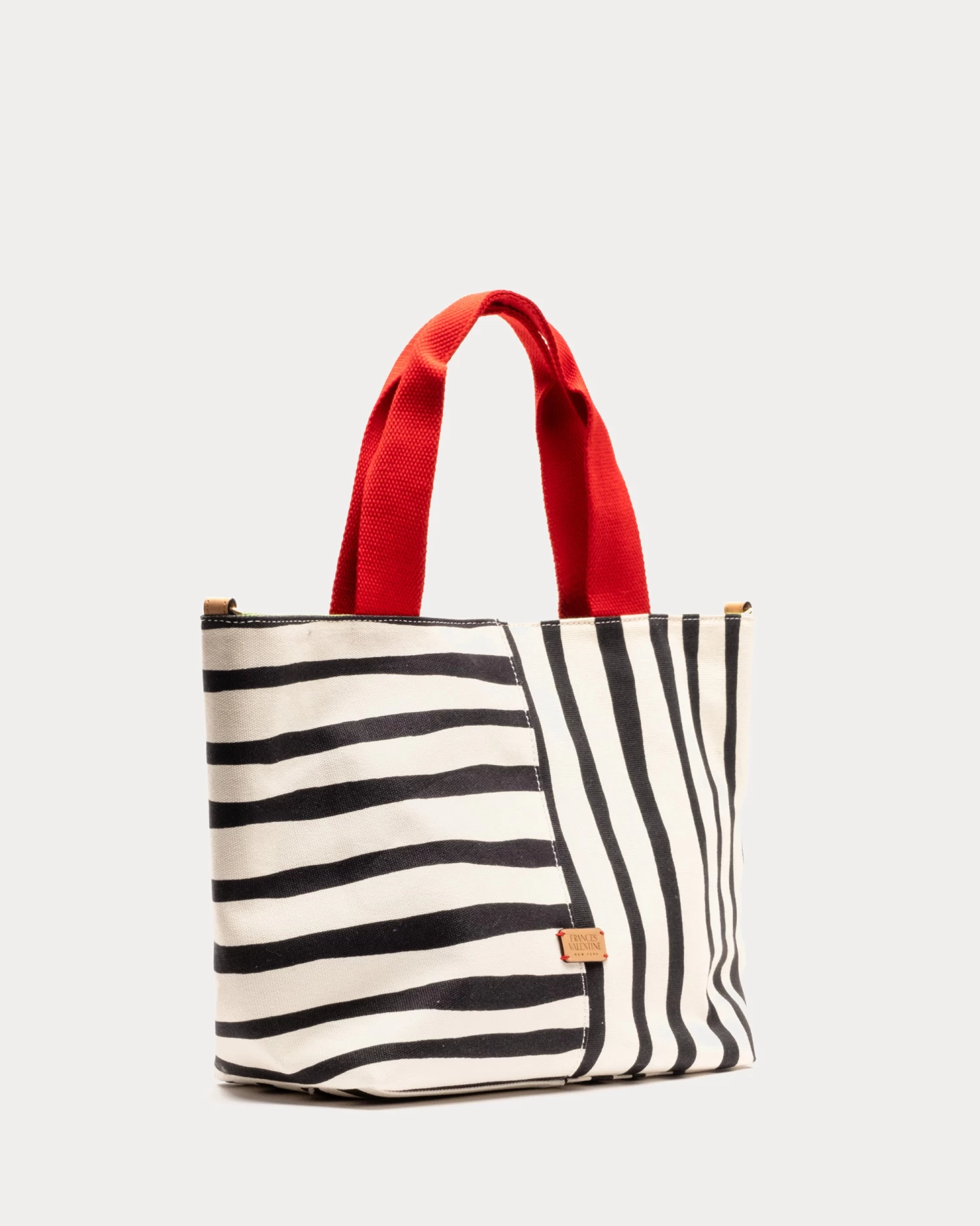 Small Tote Canvas Painterly Stripe 6 Small Tote Canvas Painterly Stripe - Image 4