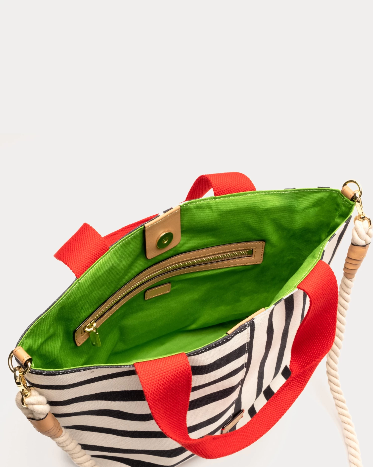 Small Tote Canvas Painterly Stripe 7 Small Tote Canvas Painterly Stripe - Image 5