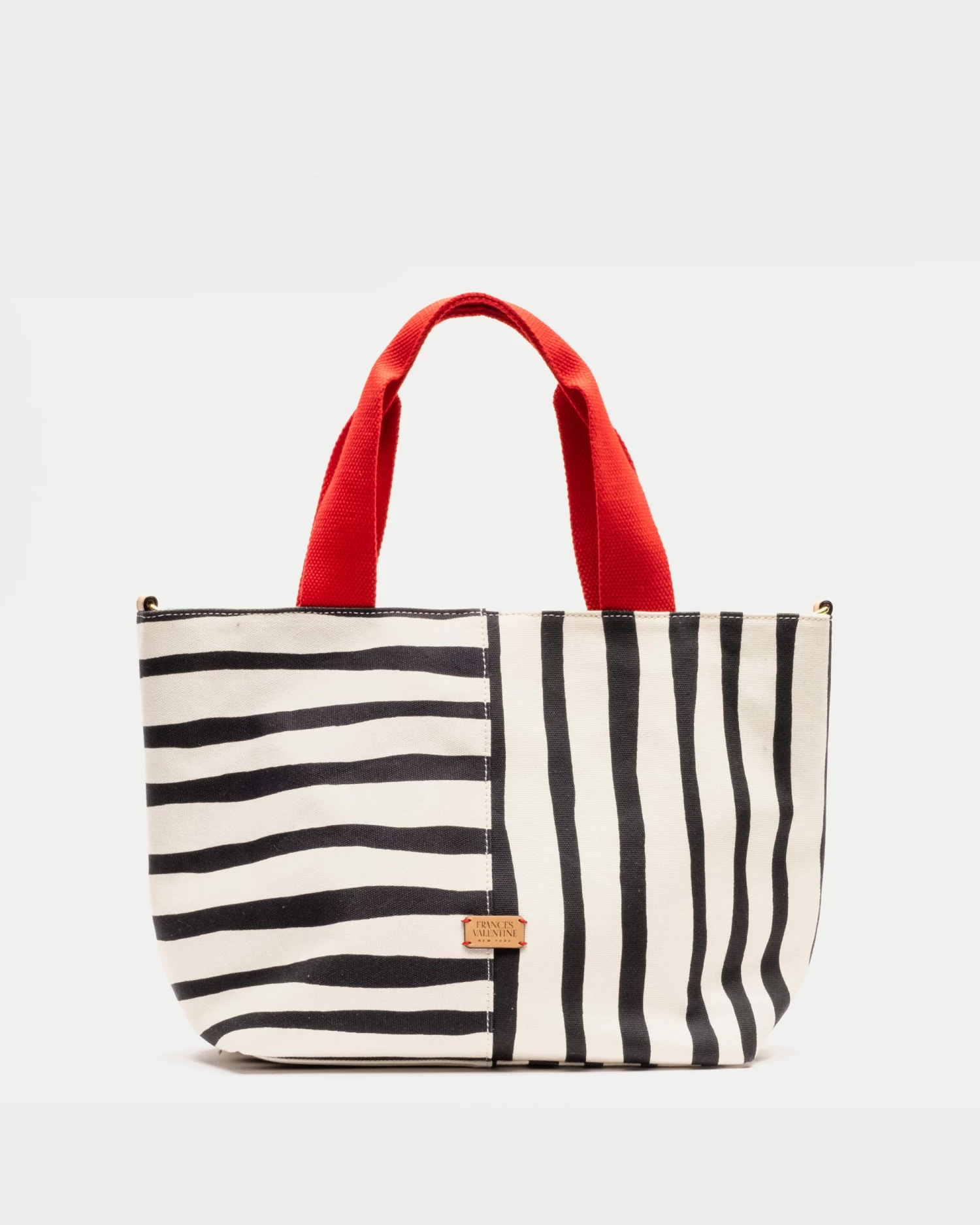 Small Tote Canvas Painterly Stripe 3 Small Tote Canvas Painterly Stripe