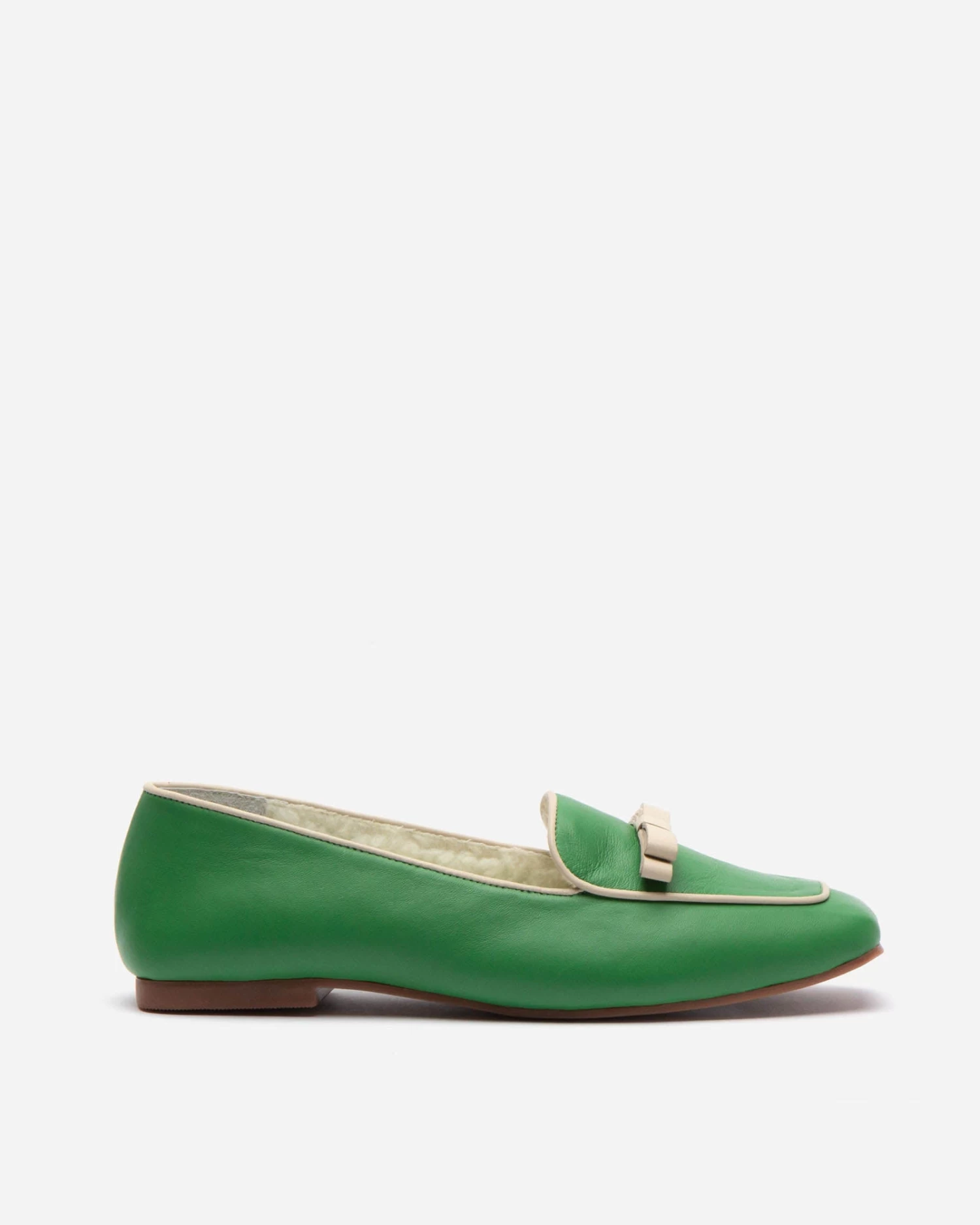Suzanne Cozy Loafer Nappa Faux Shearling Green 3 Suzanne Cozy Loafer Nappa Faux Shearling Green