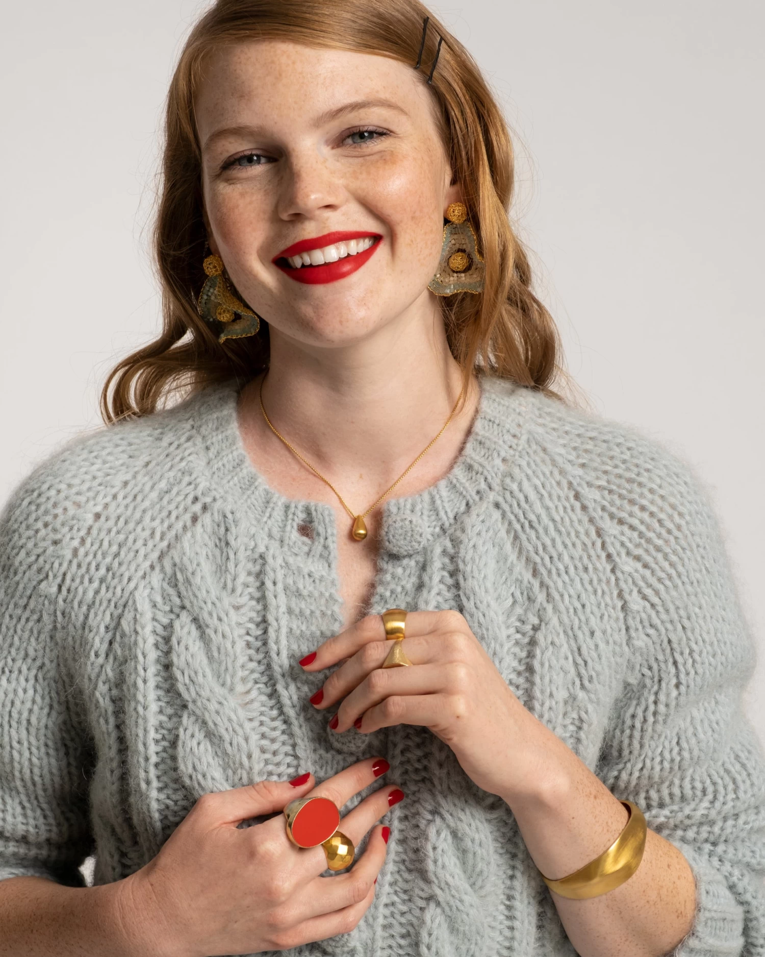 Molly Cable Cardi Light Blue 5 Molly Cable Cardi Light Blue - Image 3