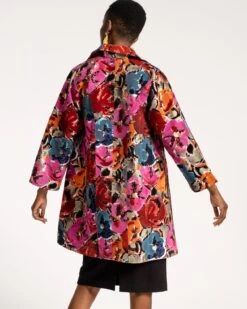 Cornelia Swing Jacket Cabbage Rose Flocked Velvet -Clothing Store SWING FLOCKEDVELVET 05