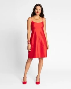Slip Dress Red